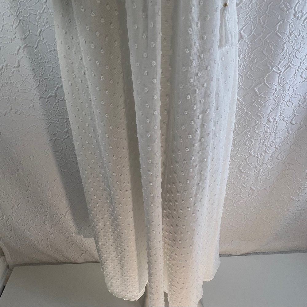 Moon River Maxi Dress Swiss Dot Lace Ruffle White Womens Small - Picture 8 of 12